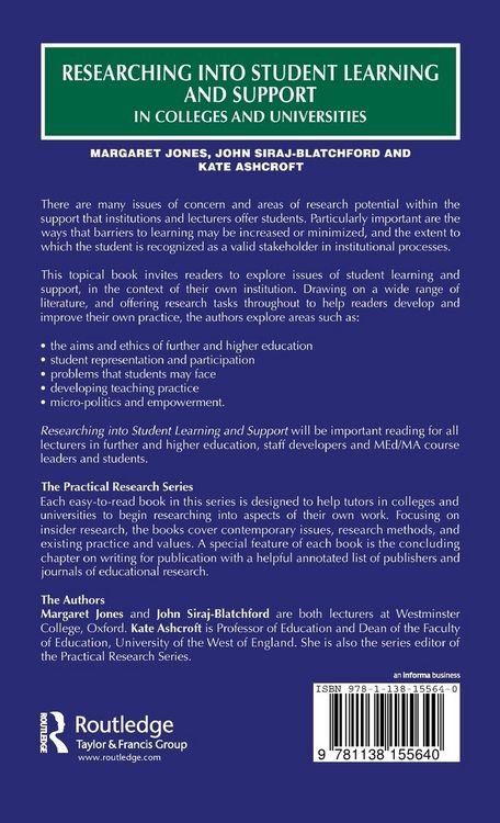 Produktbild: Researching into Student Learning and Support in Colleges and Universities