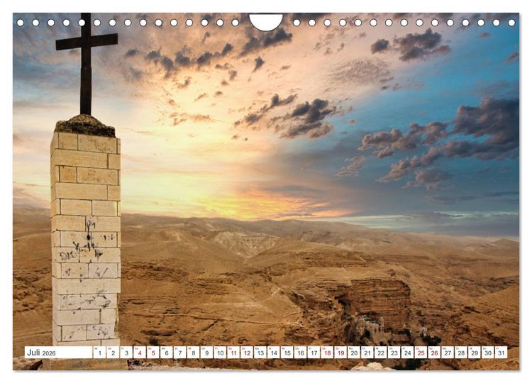 Produktbild: Biblische Orte in Israel mit Bibelstellen (Wandkalender 2026 DIN A4 quer), CALVENDO Monatskalender