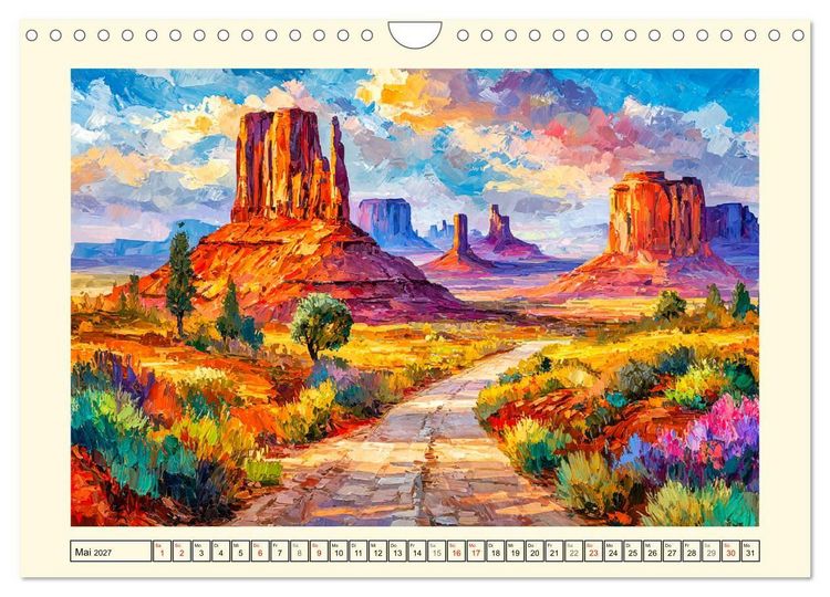 Produktbild: USA Impressionen. Zwischen Metropolen und Nationalparks (Wandkalender 2027 DIN A4 quer), CALVENDO Monatskalender