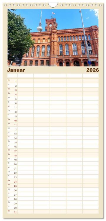 Produktbild: Familienplaner 2026 - In Berlins Mitte mit 5 Spalten (Wandkalender, 21 x 45 cm) CALVENDO