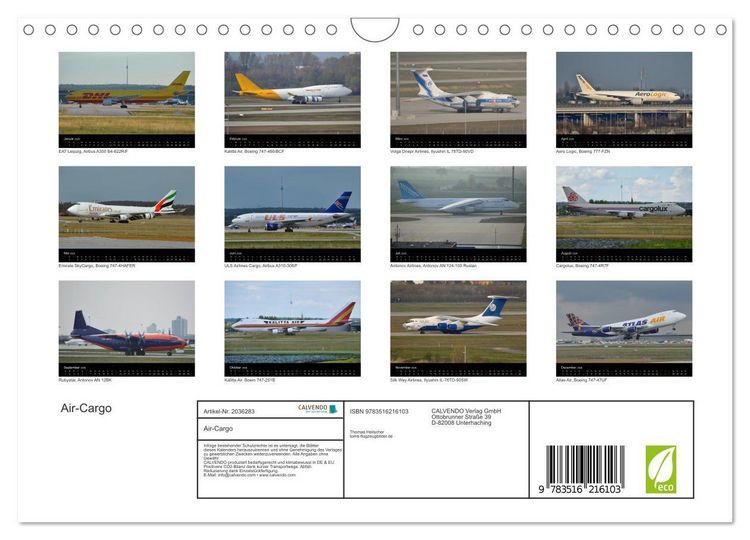 Produktbild: Air-Cargo (Wandkalender 2026 DIN A4 quer), CALVENDO Monatskalender