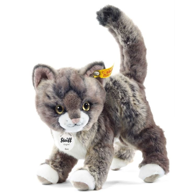 Produktbild: Steiff 099335 - Kitty Katze, stehend, grau, Pl&uuml;sch, 25 cm