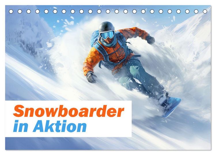 Produktbild: Snowboarder in Aktion (Tischkalender 2026 DIN A5 quer), CALVENDO Monatskalender