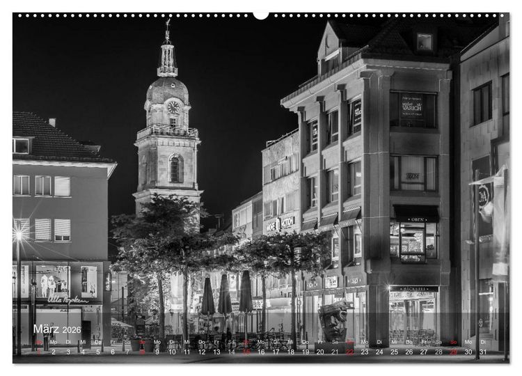 Produktbild: Heilbronn bei Nacht (hochwertiger Premium Wandkalender 2026 DIN A2 quer), Kunstdruck in Hochglanz