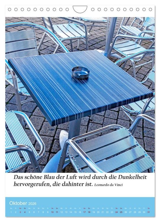 Produktbild: Die Farben blau (Wandkalender 2026 DIN A4 hoch), CALVENDO Monatskalender