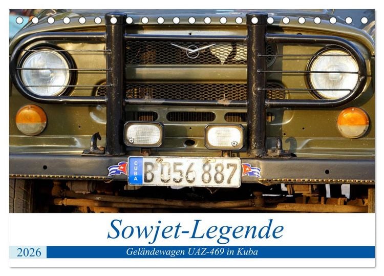 Produktbild: Sowjet-Legende - Der Gel&auml;ndewagen UAZ-469 in Kuba (Tischkalender 2026 DIN A5 quer), CALVENDO Monatskalender