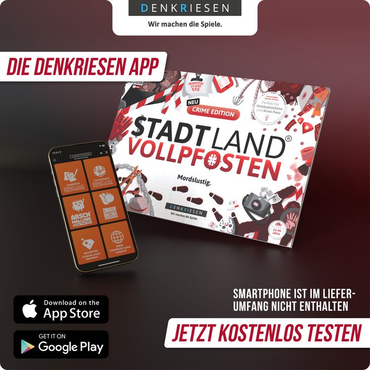 Produktbild: DENKRIESEN - STADT LAND VOLLPFOSTEN&reg; - CRIME EDITION "Mordslustig." - A4