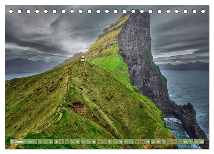 Produktbild: F&auml;r&ouml;er Inseln - Wo Schafe tanzen und die Natur im Winde fliegt (Tischkalender 2026 DIN A5 quer), CALVENDO Monatskalender