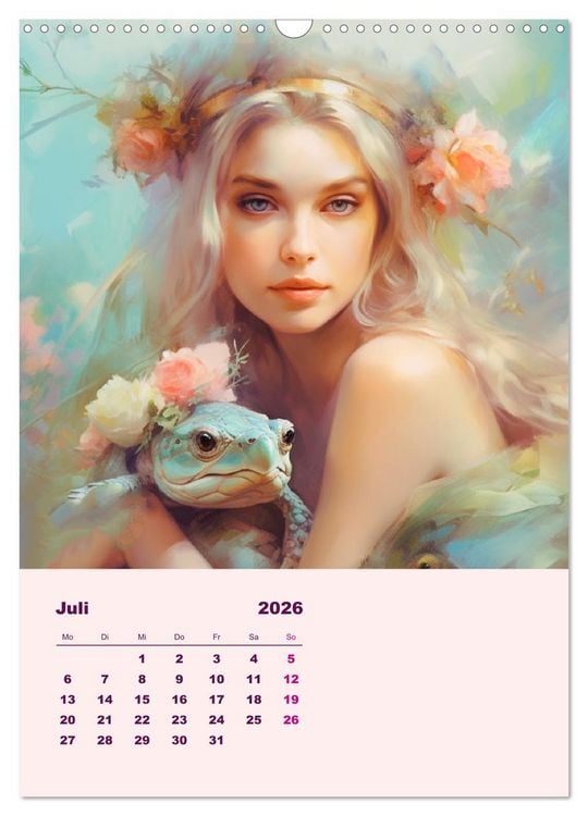Produktbild: Elfen mit Krafttieren. Zauberhafte Lichtwesen (Wandkalender 2026 DIN A3 hoch), CALVENDO Monatskalender