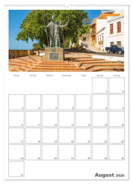 Produktbild: San Juan - Reiseplaner (Wandkalender 2026 DIN A2 hoch), CALVENDO Monatskalender