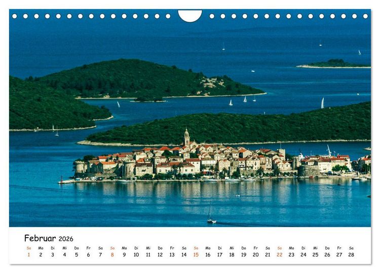 Produktbild: Dalmatiens S&uuml;den, Peljesac und Korcula (Wandkalender 2026 DIN A4 quer), CALVENDO Monatskalender