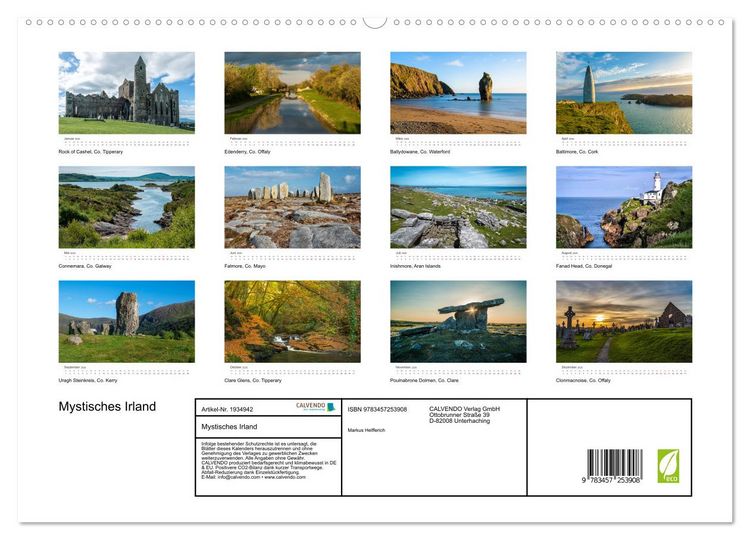 Produktbild: Mystisches Irland (hochwertiger Premium Wandkalender 2026 DIN A2 quer), Kunstdruck in Hochglanz