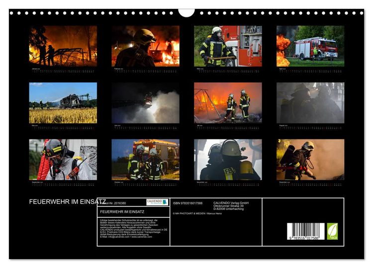 Produktbild: FEUERWEHR IM EINSATZ (Wandkalender 2026 DIN A3 quer), CALVENDO Monatskalender