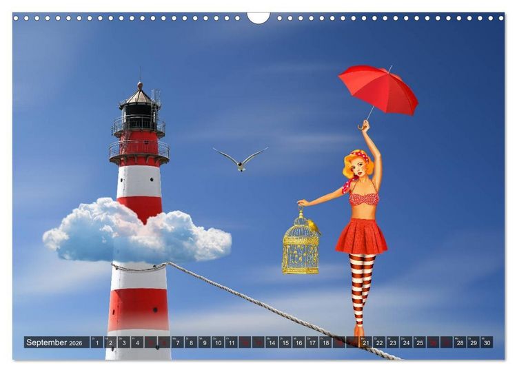 Produktbild: Pin-Up Girls im Retro Style by Mausopardia (Wandkalender 2026 DIN A3 quer), CALVENDO Monatskalender