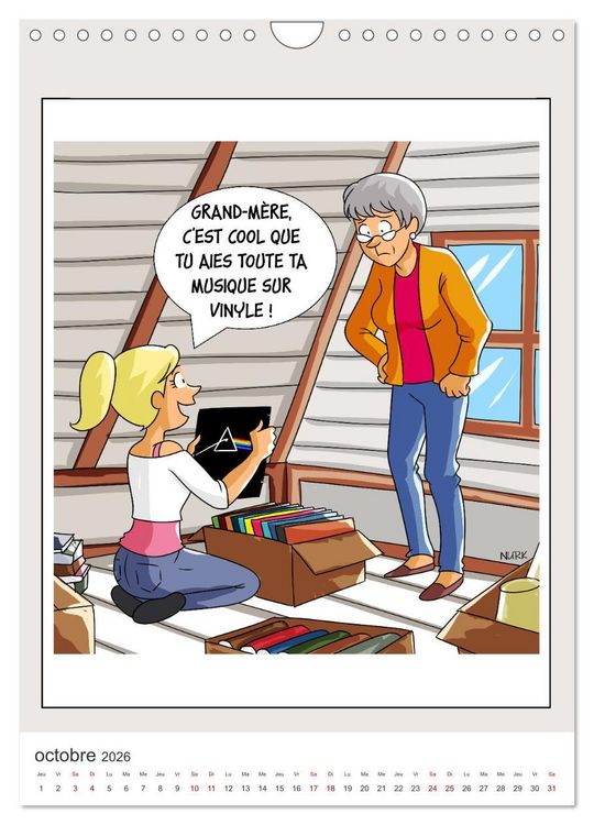 Produktbild: Les Babyboumeurs - Dessins humoristiques (Calendrier mural 2026 DIN A4 horizontal), CALVENDO calendrier mensuel