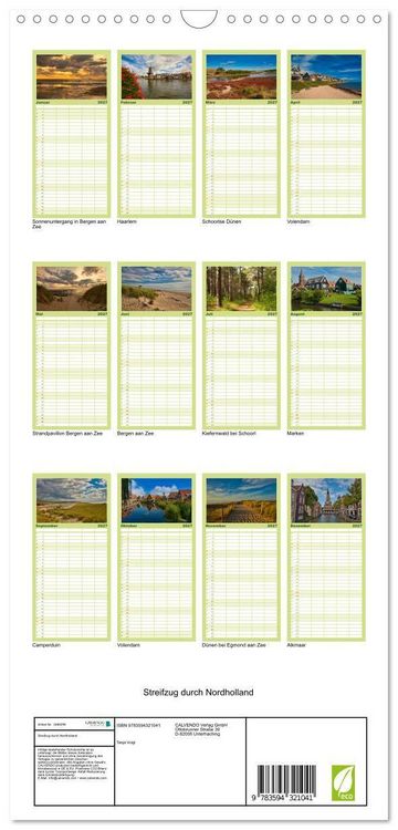 Produktbild: Familienplaner 2027 - Streifzug durch Nordholland mit 5 Spalten (Wandkalender, 21 x 45 cm) CALVENDO