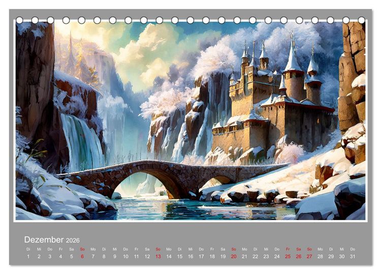 Produktbild: Landschaften im Jahreskreis (Tischkalender 2026 DIN A5 quer), CALVENDO Monatskalender