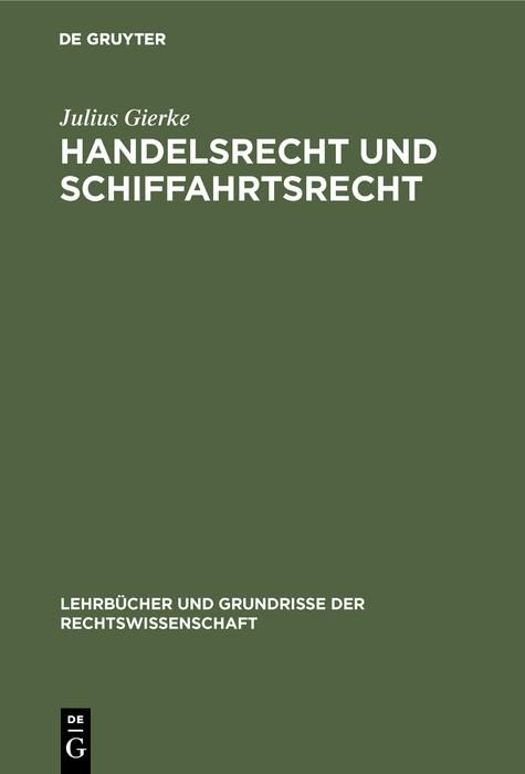 Produktbild: Handelsrecht und Schiffahrtsrecht