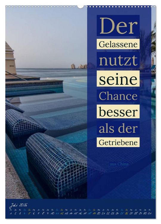 Produktbild: Aktiviere deine Gelassenheit Weisheiten und Zitate (Wandkalender 2026 DIN A2 hoch), CALVENDO Monatskalender