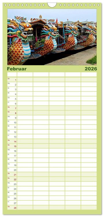 Produktbild: Familienplaner 2026 - Vietnam &ndash; Land der Kontraste 2026 mit 5 Spalten (Wandkalender, 21 x 45 cm) CALVENDO