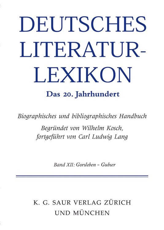 Produktbild: Deutsches Literatur-Lexikon. Das 20. Jahrhundert / Gellert - Gorski