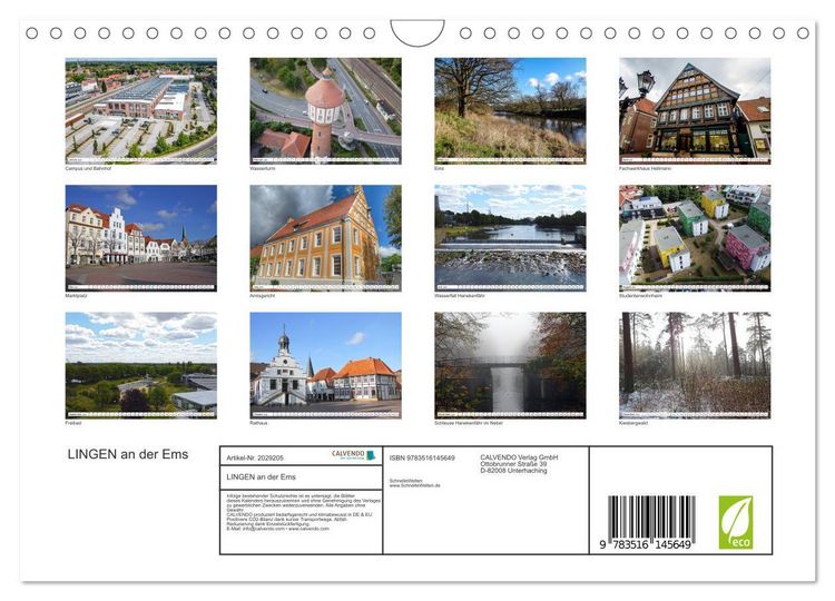 Produktbild: LINGEN an der Ems (Wandkalender 2026 DIN A4 quer), CALVENDO Monatskalender