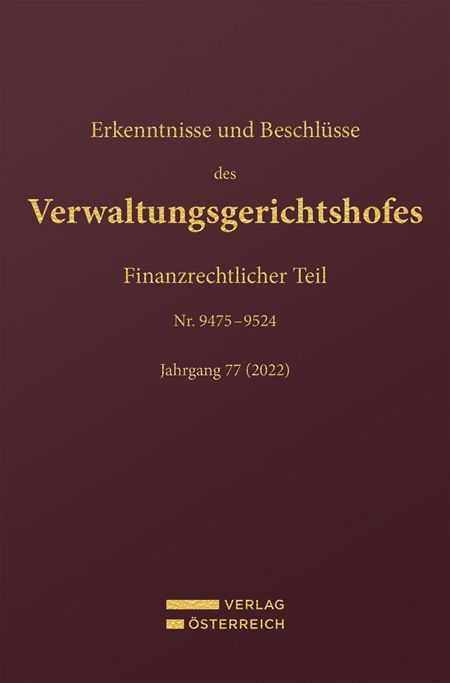 Produktbild: Erkenntnisse und Beschl&uuml;sse des Verwaltungsgerichtshofes