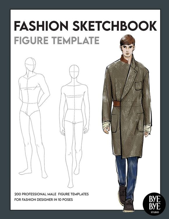 Produktbild: Fashion Sketchbook Male Figure Template