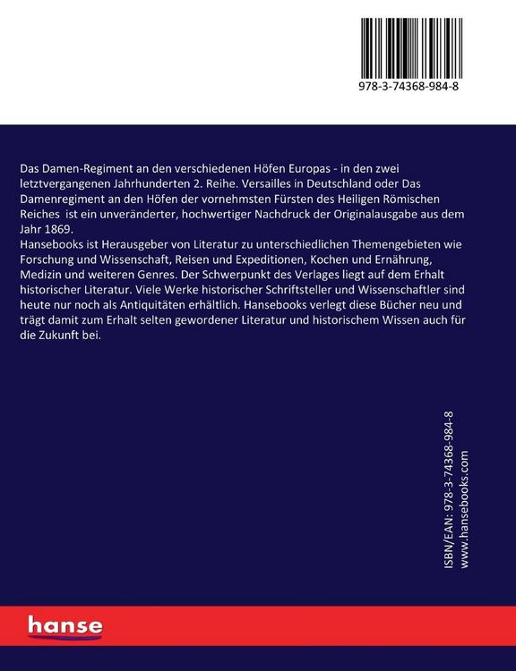 Produktbild: Das Damen-Regiment an den verschiedenen H&ouml;fen Europas