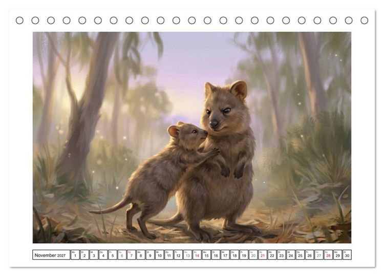 Produktbild: Quokkas - Gl&uuml;ckliche Momente im australischen Busch (Tischkalender 2027 DIN A5 quer), CALVENDO Monatskalender