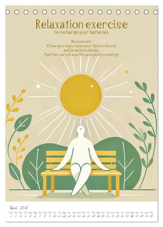 Produktbild: The anti-stress path - Monthly inspirations for more balance (Desk Calendar 2026 DIN A5 portrait), CALVENDO 12 Month DeskCalendar