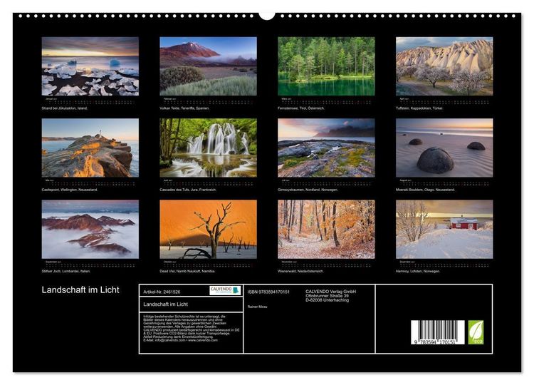 Produktbild: Landschaft im Licht (hochwertiger Premium Wandkalender 2027 DIN A2 quer), Kunstdruck in Hochglanz