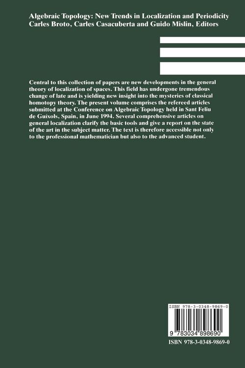 Produktbild: Algebraic Topology: New Trends in Localization and Periodicity