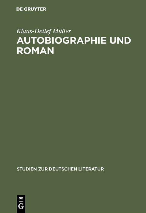 Produktbild: Autobiographie und Roman
