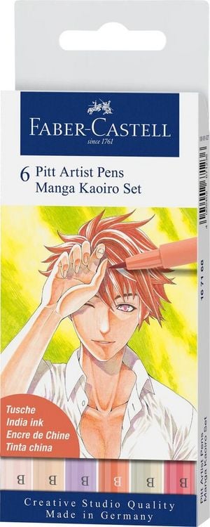Produktbild: Faber-Castell Tuschestifte Pitt Artist Pens Manga Kaoiro, 6er Etui