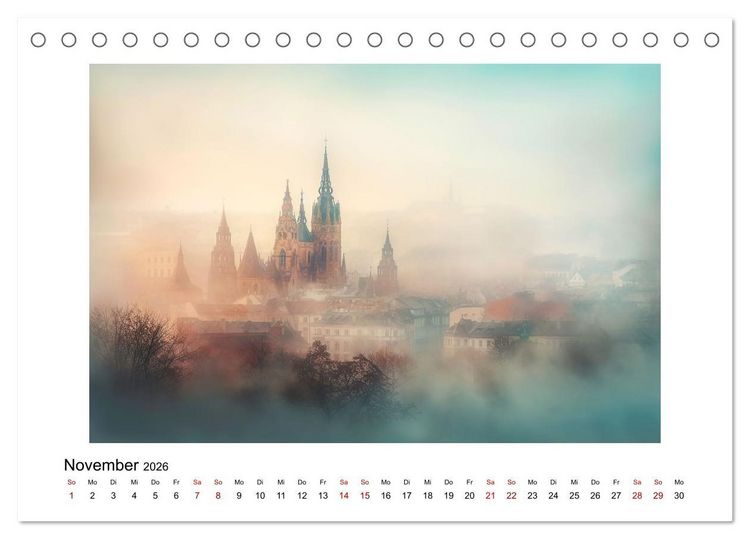 Produktbild: Fantasiest&auml;dte (Tischkalender 2026 DIN A5 quer), CALVENDO Monatskalender