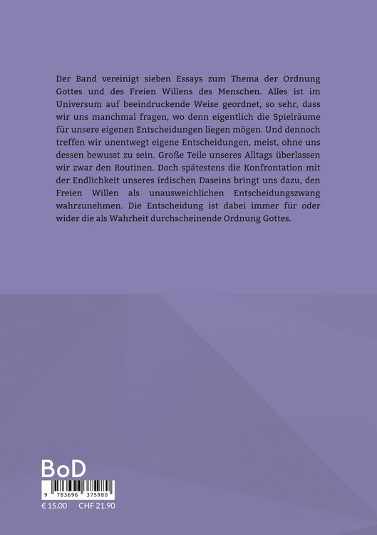 Produktbild: Ordnung und Freier Wille