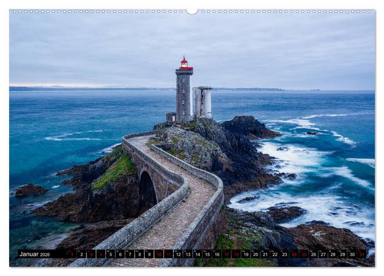 Produktbild: Normandie und Bretagne: Zwischen Leuchtt&uuml;rmen und felsigen K&uuml;sten (hochwertiger Premium Wandkalender 2026 DIN A2 quer), Kunstdruck in Hochglanz