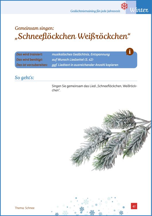 Produktbild: Ged&auml;chtnistraining Senioren - Ged&auml;chtnistraining f&uuml;r jede Jahreszeit: Winter. Spielerisches Ged&auml;chtnistraining f&uuml;r Senioren. Auch mit Demenz.