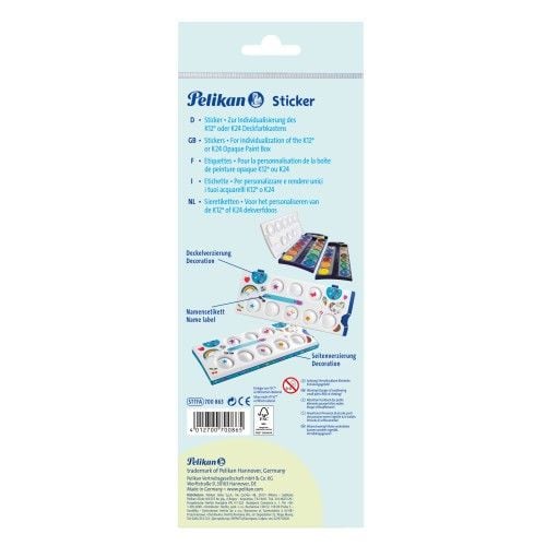 Produktbild: Pelikan Sticker T&uuml;rkis/Herzen f&uuml;r Deckfarbkasten K12/K24