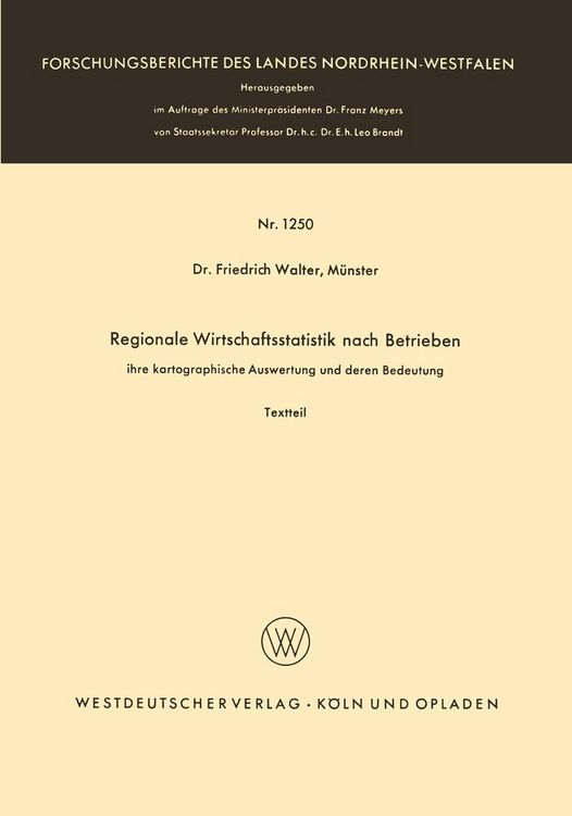 Produktbild: Regionale Wirtschaftsstatistik nach Betrieben