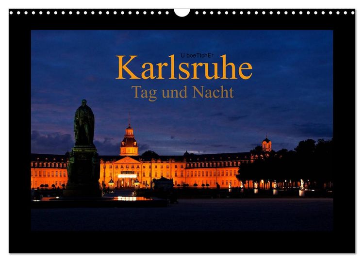 Produktbild: Karlsruhe Tag und Nacht (Wandkalender 2026 DIN A3 quer), CALVENDO Monatskalender