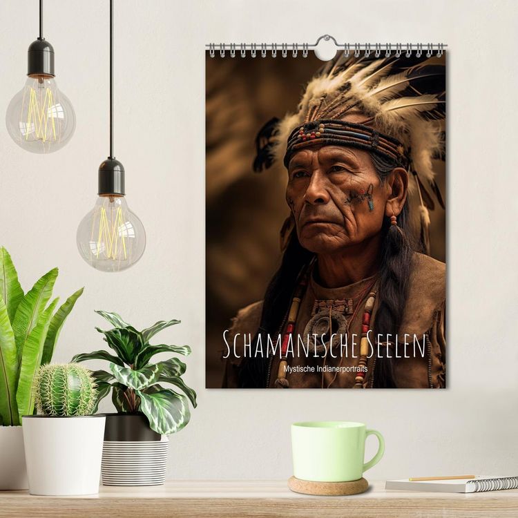 Produktbild: Schamanische Seelen: Mystische Indianerportraits (Wandkalender 2026 DIN A4 hoch), CALVENDO Monatskalender