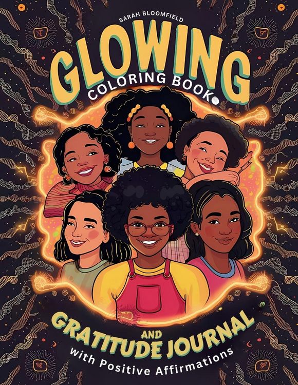 Produktbild: Glowing Coloring Book and Gratitude Journal with Positive Affirmations for Black Girl