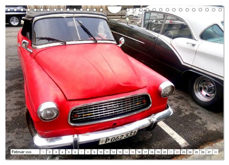 Produktbild: SKODA IN KUBA - Oldtimer der CSSR (Wandkalender 2026 DIN A4 quer), CALVENDO Monatskalender
