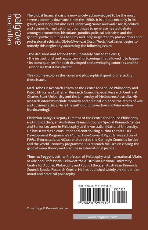 Produktbild: Global Financial Crisis: The Ethical Issues