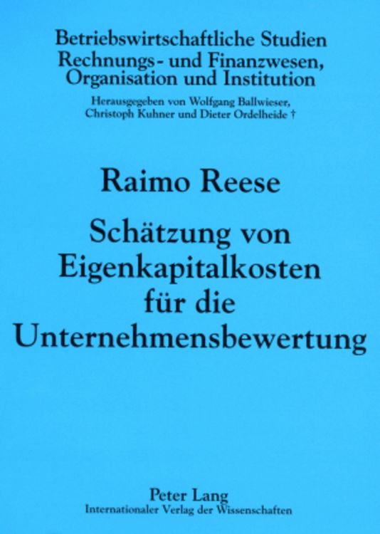 Produktbild: Sch&auml;tzung von Eigenkapitalkosten f&uuml;r die Unternehmensbewertung
