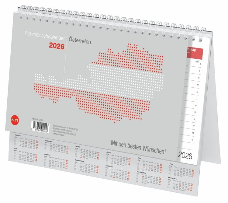 Produktbild: Schreibtischkalender Österreich groß 2026
