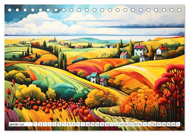Produktbild: Paysages color&eacute;s (Calendrier de bureau 2026 DIN A5 vertical), CALVENDO calendrier mensuel