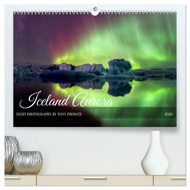 Produktbild: Iceland Aurora - Night Photography by Tony Prower (High Quality Premium Wall Calendar 2026 DIN A2 landscape),CALVENDO 12 Month Wall Calendar